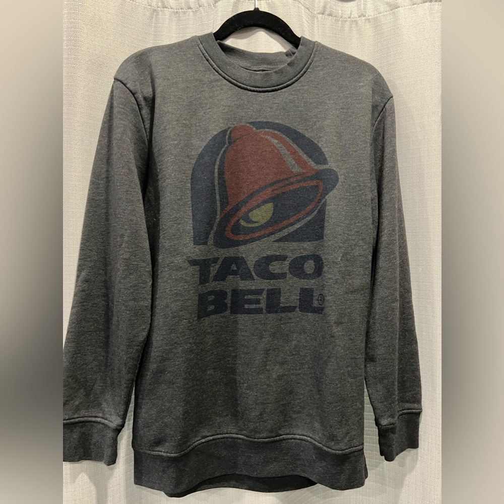 Taco Bell Brand Logo Sweatshirt, Grey, Medim